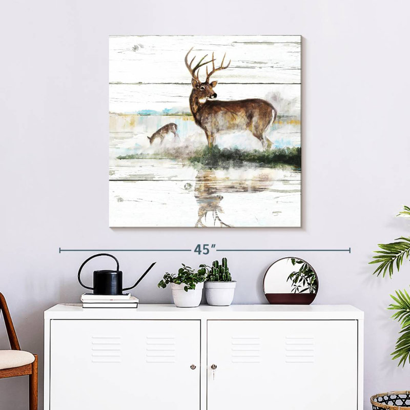 Crowle Rustic Misty Deer, 30" H x 30" W