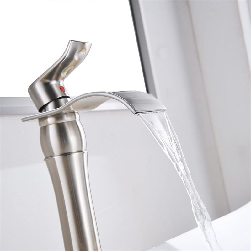 Vessel Sink Faucet Single-handle Bathroom Faucet with Drain Assembly, Brushed Nickel