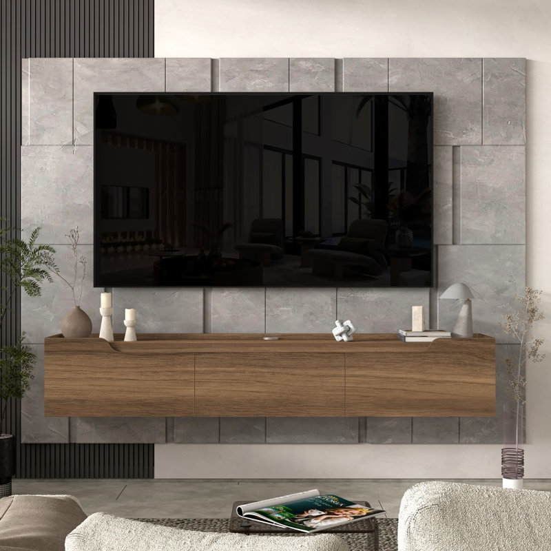 Meuble télé pour téléviseur 80 po Eva, Noyer
