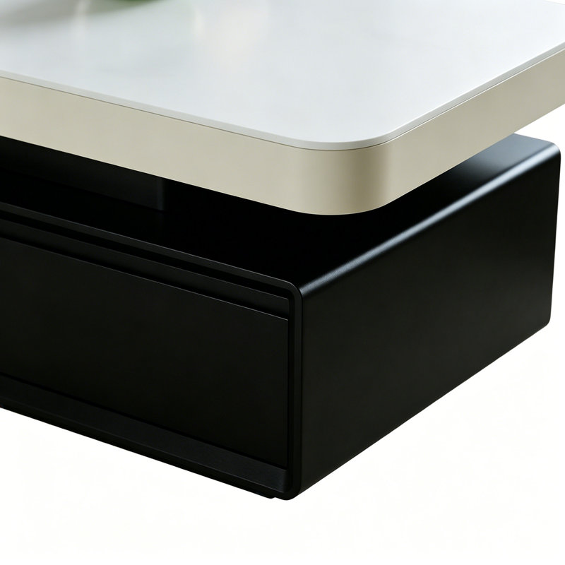 Riser, H 17,71 po x L 51,18 po x l 27,55 po, Blanc/Noir