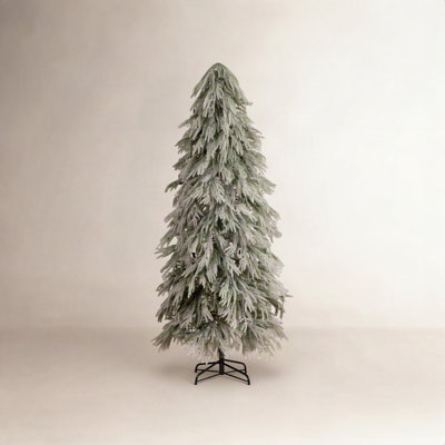 Flocked 7' Pre-Lit Pine Christmas Tree