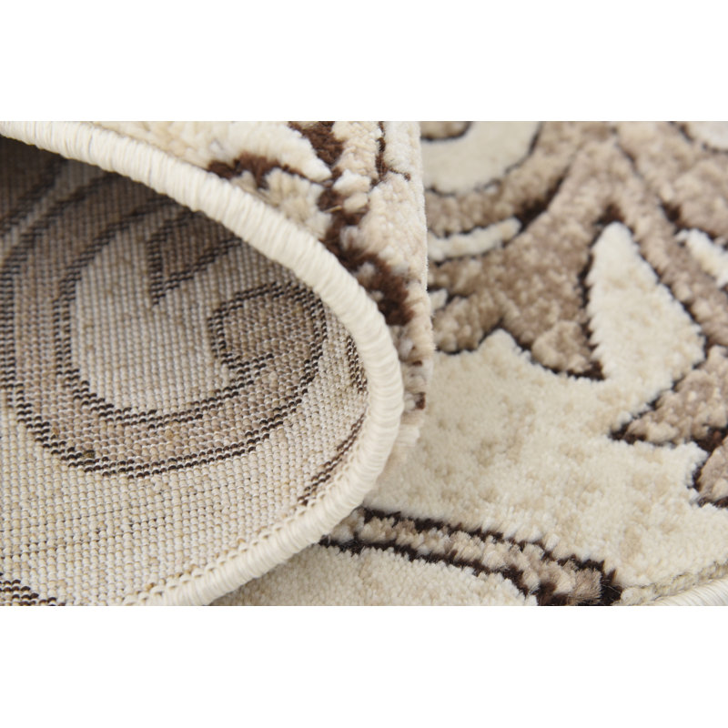 Tapis oriental beige foncé Derby, Tapis de couloir 3 pi x 9 pi 10 po