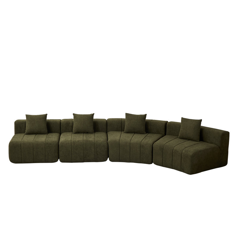 Canapé modulaire Daijha, Chenille verte