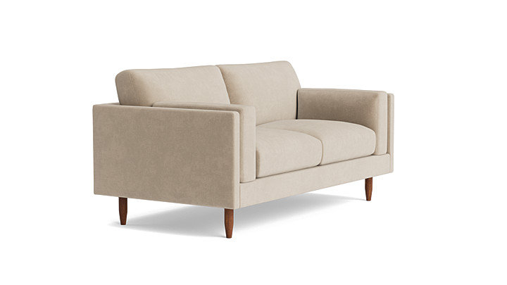 Skinny Fat Loveseat (70"), Velvet - Beige