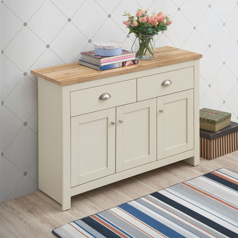 Aquitaine 112cm W 2 - Drawer Chest of Drawers, Cream/Oak