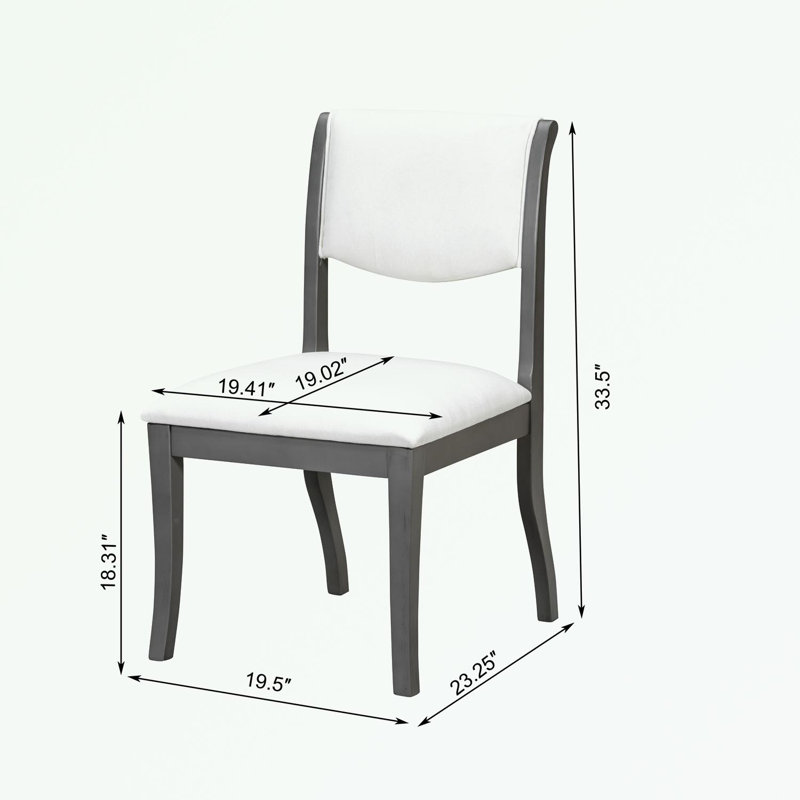 Upholstered Dining Side Chairs Set of 2 with sturdy legs, Grey
