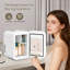 Mini Fridge 4L Car Refrigerator With LED Mirror, 3 Light Countertop Mini Fridge with Freezer-116984569-133000343