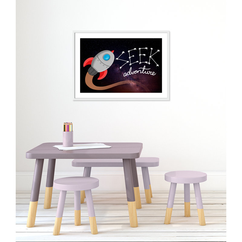 Seek Adventure 1, impression sur papier, H 24,5 po x l 34,5 po x P 1,18 po, Encadré de boîte blanc