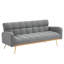 Canapé-lit ajustable en tissu molletonné gris 69 po, canapé multifonctionnel pour petits espaces de chambre à coucher-1936319426