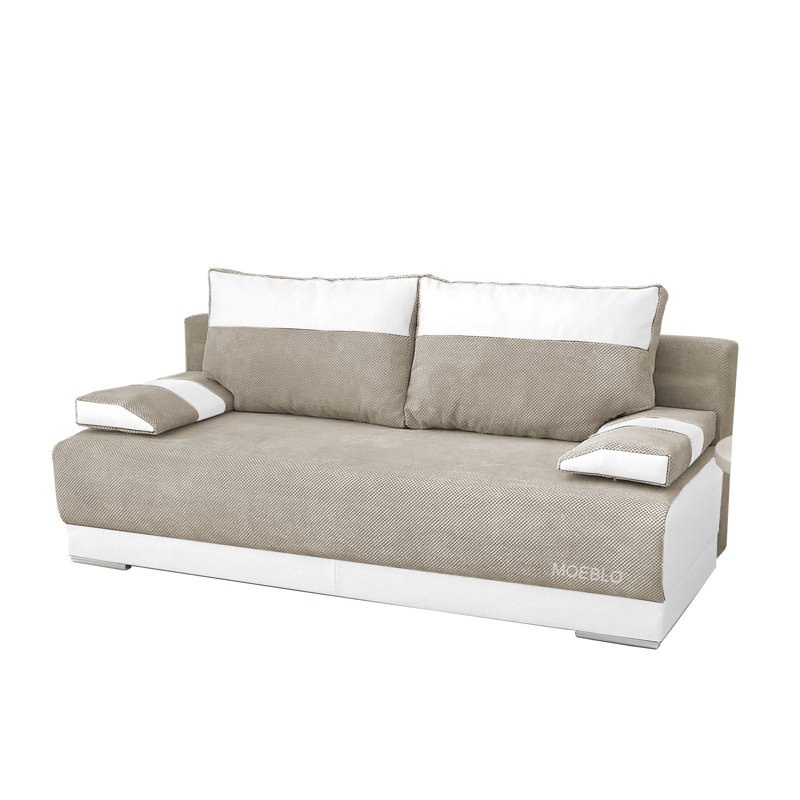 3 Seater Sleeper, Beige/White