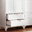 White Metal Wardrobe With Doors And Hanging Rods, Double Drawers For Storage, Suitable For Bedroom Walk-In Closets.