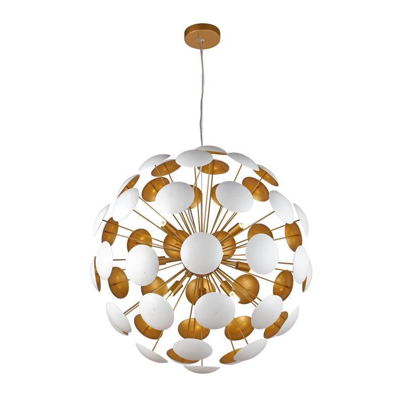 Transitional 10 Light Sputnik Globe Chandelier