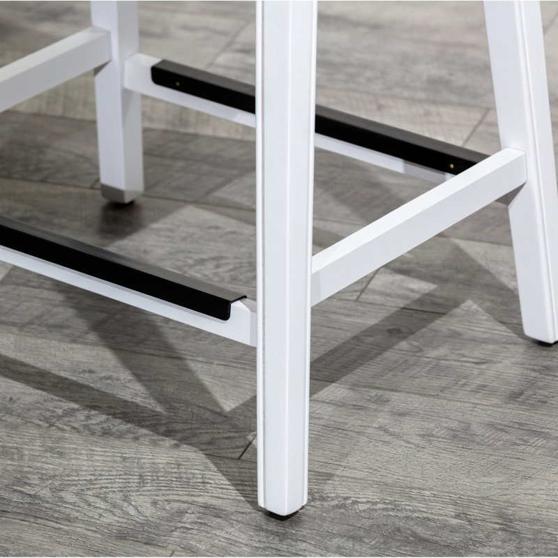 Siège de selle 24 po à hauteur de comptoir en cuir gris et noir patiné - Fabrication solide, revêtement doux pour la cuisine ou le tabouret de bar avec siège, design élégant pour tout espace repas