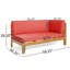 Red Bench With Wood Frame - To Weather And Water- Seat Covers Corner In Easy-Maintain Back Cushions