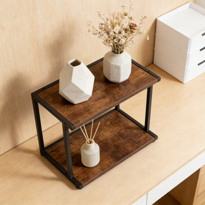 Under Desk Printer Stand With Wheels, 2-Tier Mobile Printer Cart With Storage Shelf, Sturdy Industrial Machine Holder Table For Home And Office