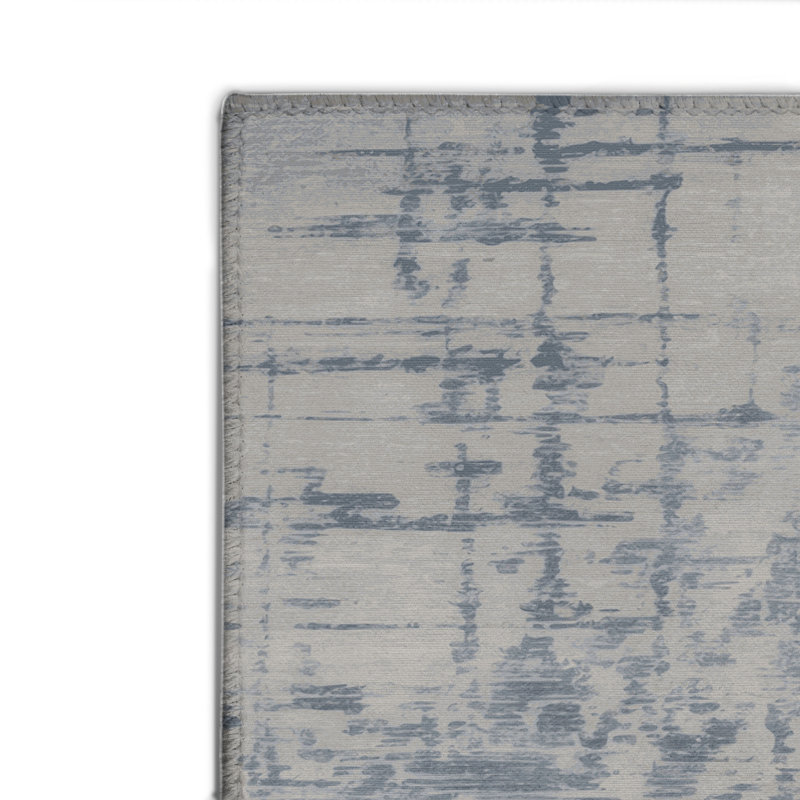 Abstract Gray Indoor and Outdoor Area Rug, Rectangle 8' x 10'