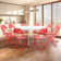 Laesha Plastic Bi-Fold Round Dining Table with 10Pcs Foldable Chairs Set for Indoor and Outdoor Use