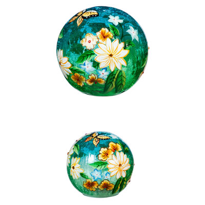Ensemble de globe à eau handpainted floral 2 pièces