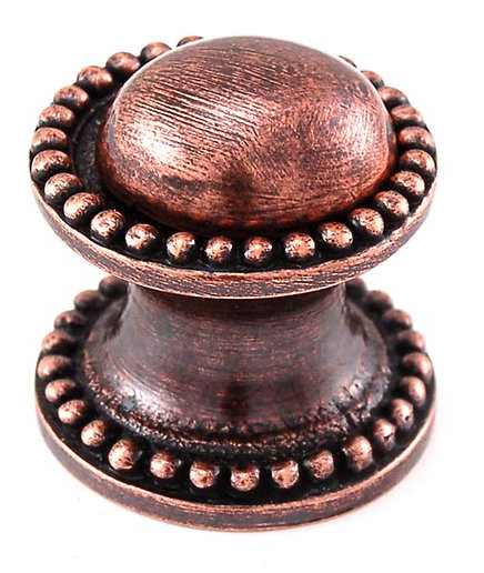 Sanzio Mushroom Knob, Antique Copper, 0.875" H x 0.875" W x 1" D