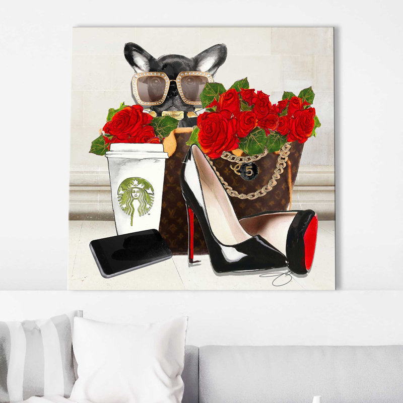 Fashion Frenchie (Square) par Antonyus Bunjamin (Abe) - impression, H 28 po x l 28 po x P 1,5 po, Toile tendue