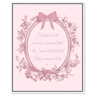  «Blessed is She Mirror», art mural encadré, toile blanche, cadre blanc, 16 x 20