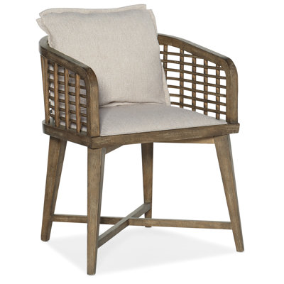 Chaise avec accoudoirs à garniture piquée