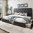 Silvester Modern Upholstered Platform Storage Bed with Wooden Slats, no box spring needed-89199071-86592363