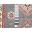 Tapis gris clair 2 pi 10 po x 18 pi 7 po, teinture végétale, tissage plus dense, style Kazak avec médaillons géométriques