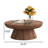 35.4" Round Wooden Coffee Table, Espresso Finish