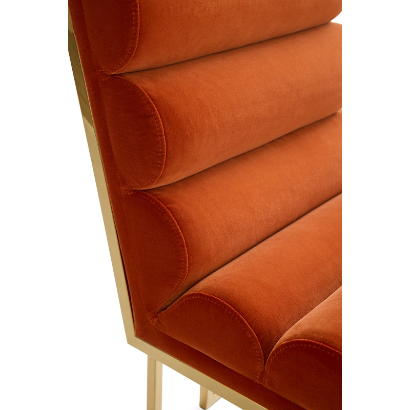 Goldfinger Upholstered Dining Chair, Orange Velvet