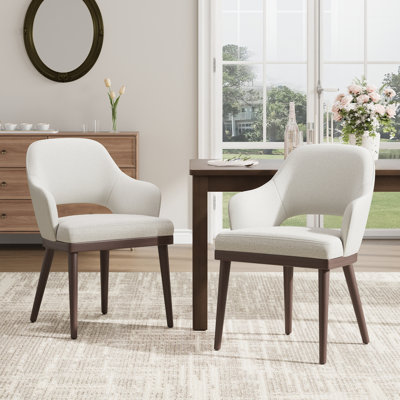 Chaise de salle à manger rembourrée moderne avec pieds en bois