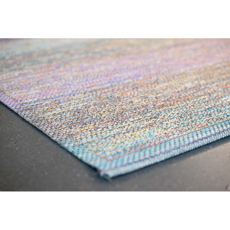 Tapis rayé multi intérieur / extérieur, Rectangle 4 pi 6 po x 6 pi 6 po