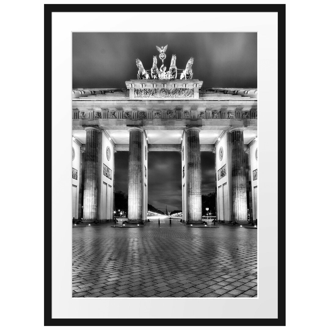 Beleuchtetes Brandenburger Tor Gerahmter Fotodruck Poster