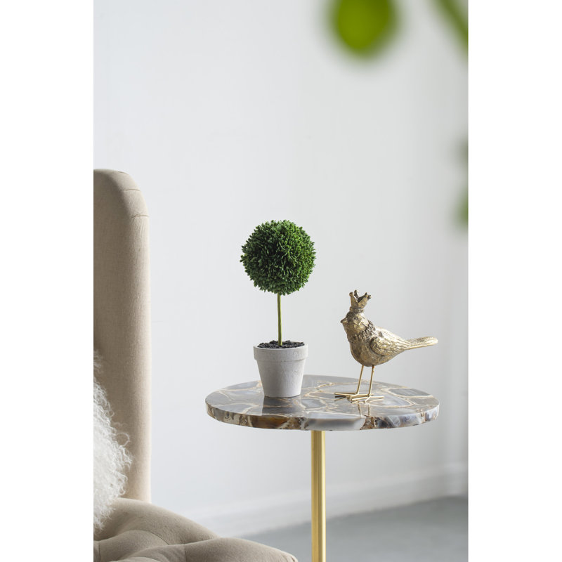 Mini pot en fausse topiaire crème - Décoration attrayante pour la maison et la salle à manger de 3 bureaux améliorés