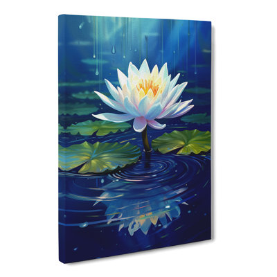 Water Lily Deco No.2 - Wrapped Canvas
