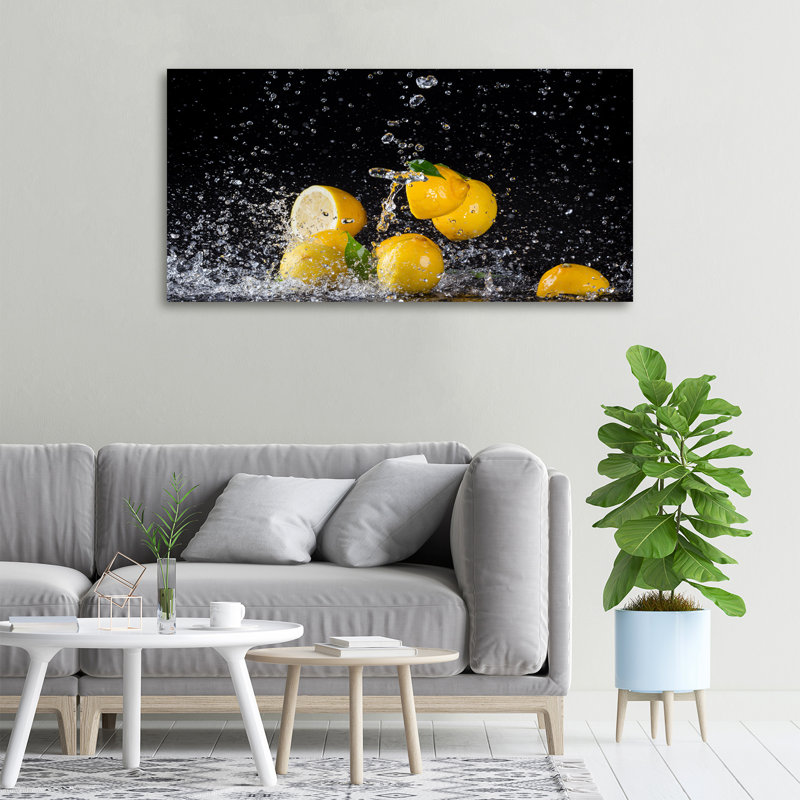 Lemons And Water - Wrapped Canvas Print