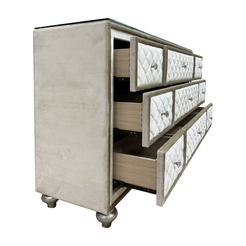 Commode, velours beige