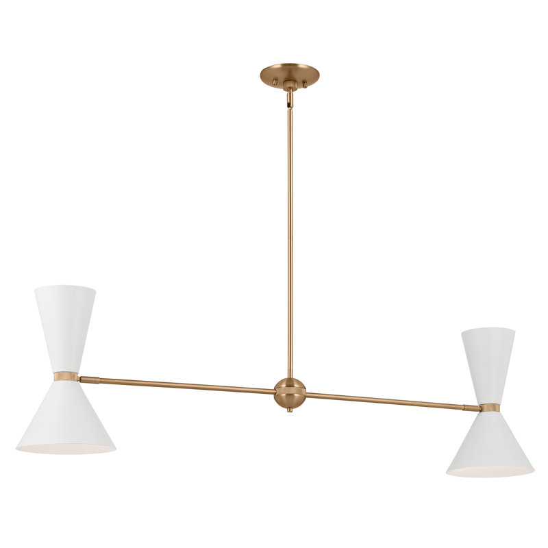 Lustre linéaire moderne à 4 lumières Phix, Blanc