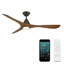 Ventilateur de plafond intelligent en bois naturel Carve 3 avec trousse d'éclairage à DEL sélectionnable 2700K-3000K-4000K-5000K et télécommande incluses, fonctionne avec Alexa et l'application Android ou Android-116667909-123843251-116667906
