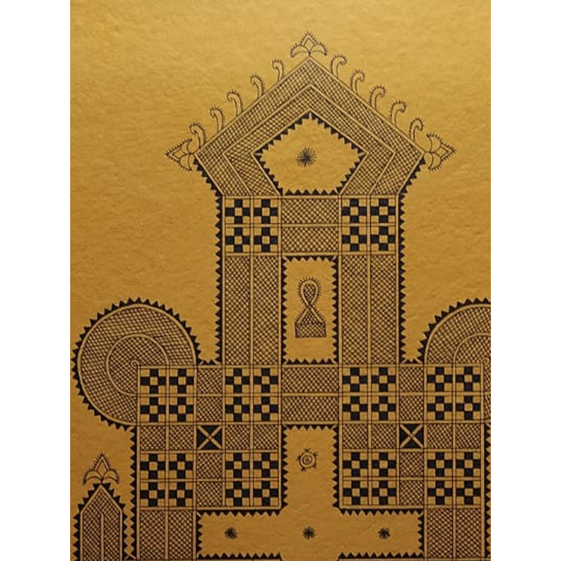 Brahma Ratha | Pen On Handmade Paper | By Nanditha | Wall Décor