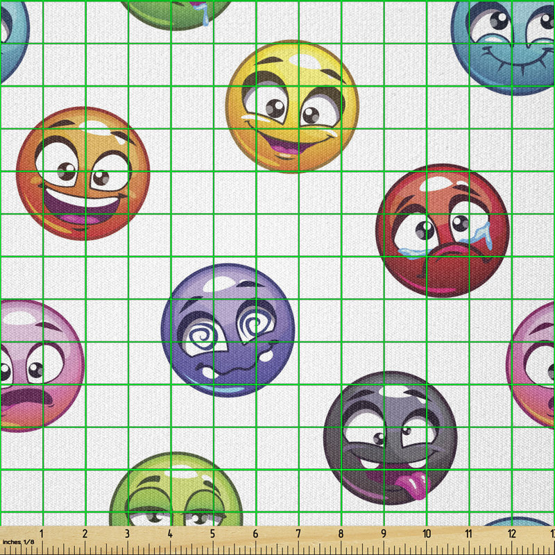 Deriah Cartoon Faces in Colorful Multi-Purpose Fabric