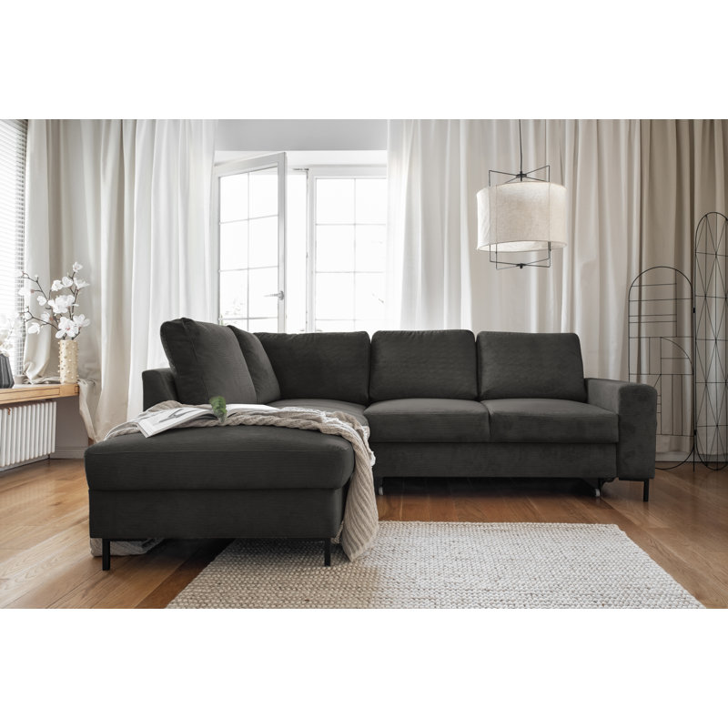 Lofty Lilly 6 seater Corner Sofa Bed, Left Hand Facing, Grey