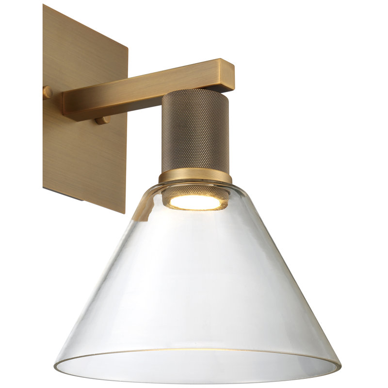 Southglenn Steel Armed Sconce, Antique Brushed Brass