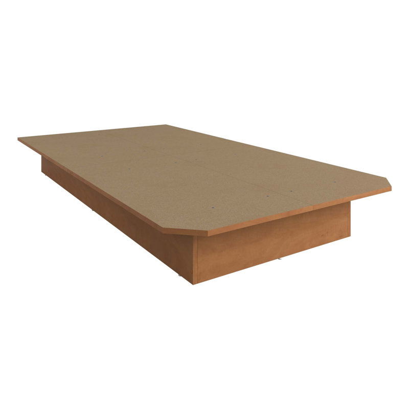 Lit plateforme Suad - Assemblage facile, aucun sommier requis, Lit simple, Orange