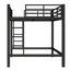 Twin Size Metal Loft Bed, Loft Bed with Easy Climbing Ladder and Guardrails , White-129917514-129917513