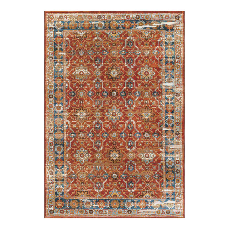 Tapis intérieur / extérieur traditionnel, Rectangle 6 pi 1 po x 9 pi