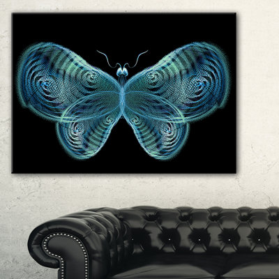 « light blue-papillon fractal », impression sur toile tendue
