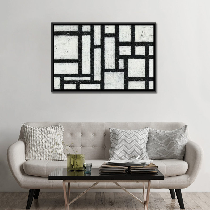 «Labyrinth», reproduction sur toile, H 18 po x l 26 po x P 1,5 po, Toile avec cadre noir, Pas de tapis
