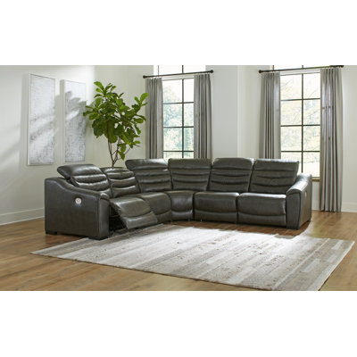 Melynn Upholstered Power Reclining Curved Sectional Symmetrical
