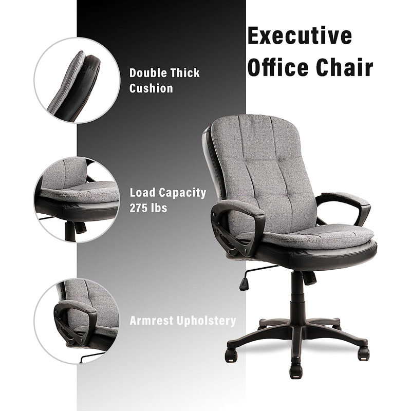 Latitude Run® Kobart Fabric Executive Chair